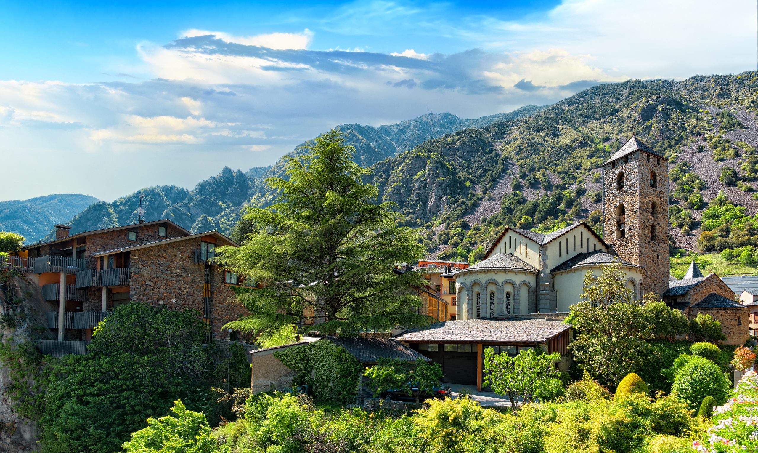cityscape of andorra la vella city, principality of andorra